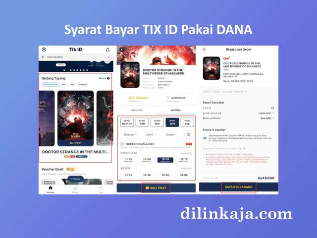 cara bayar tix id pakai dana