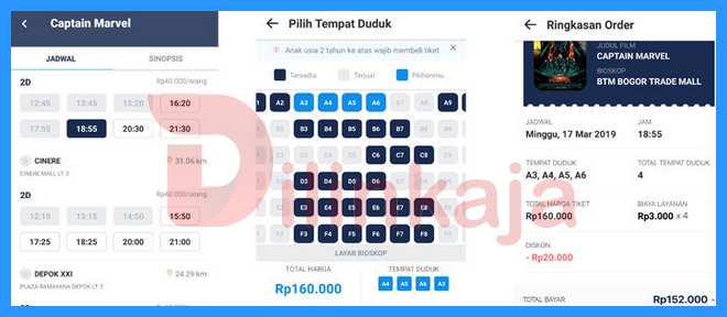 cara beli tiket bioskop pakai dana
